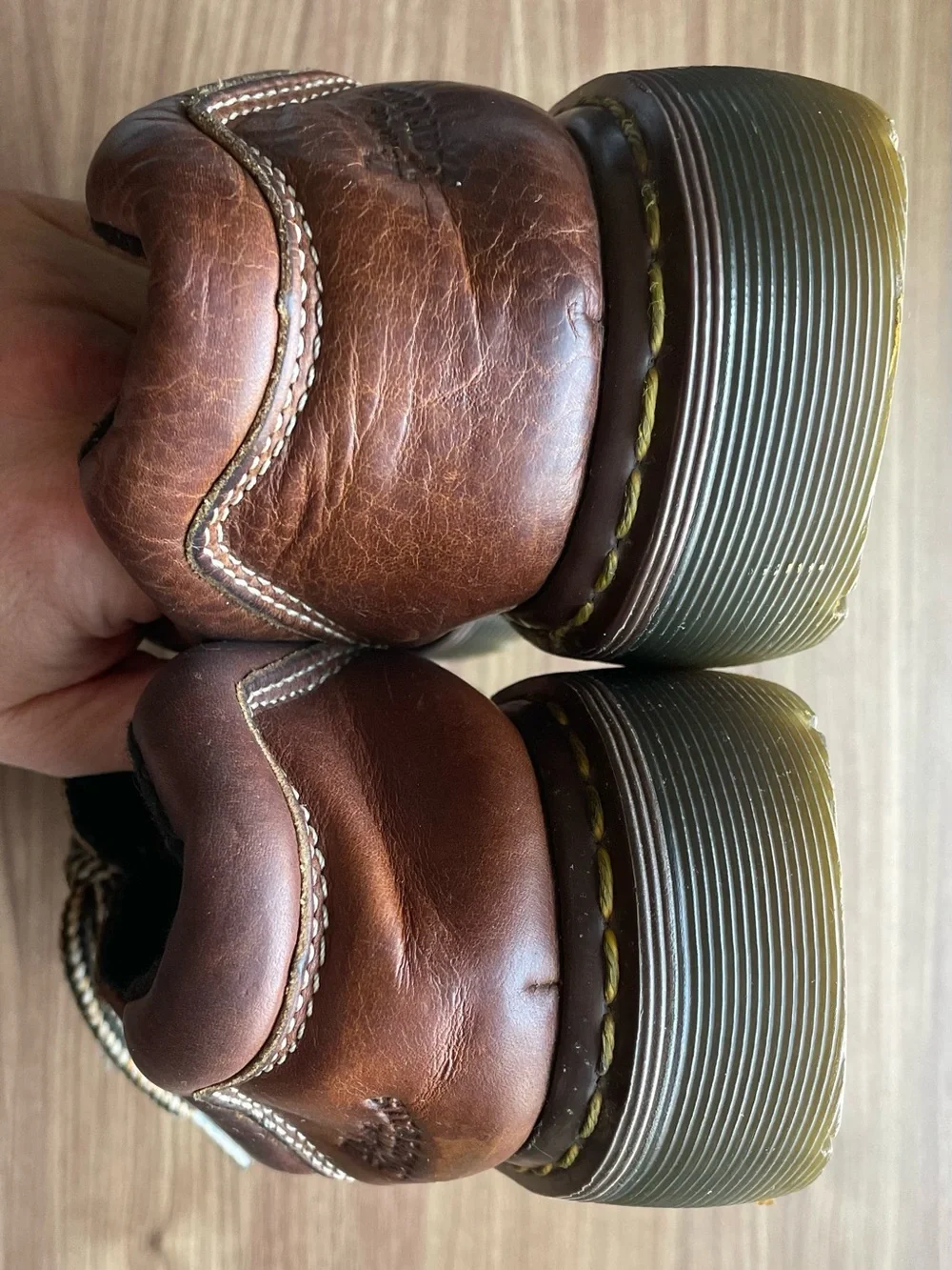 VTG Dr. Martens 8A40 Brown Leather Platform Oxfords Made in England Chunky Men 8